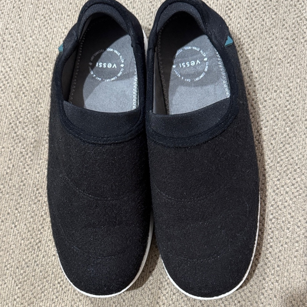 Vessi Black Slip-On Sneakers